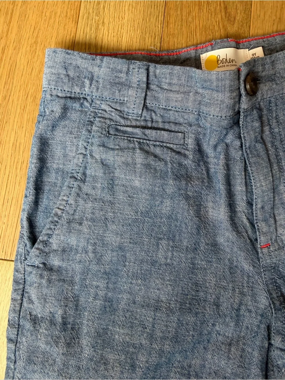 Boden Boys Blue Chambray Chino Shorts Size 9Y 134cm